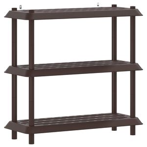 vidaXL Reol 3 niveauer 100 x 40 x 96 cm PP Brun