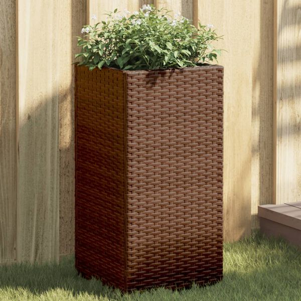 vidaXL plantekasser 2 stk. 30x30x60 cm polyrattan brun
