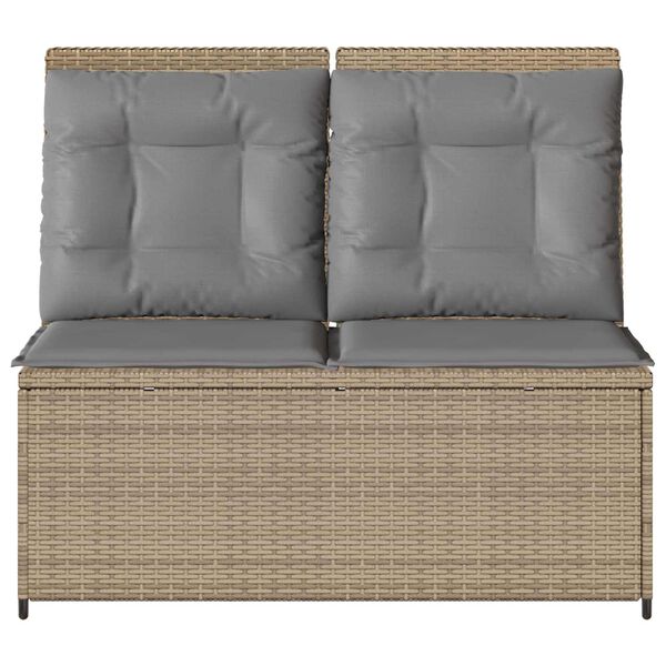 vidaXL Haveb&aelig;nk Beige polyrattan