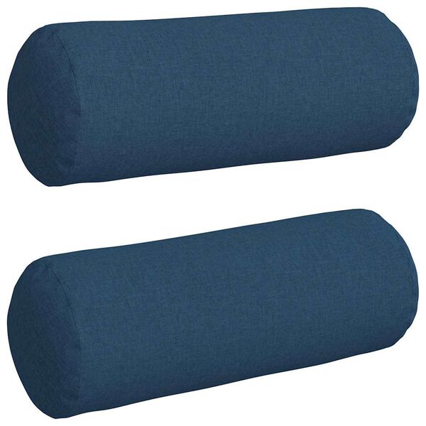 vidaXL Bolsterpuder 2 pcs Bl&aring; &Oslash; 25 x 70 cm Stof