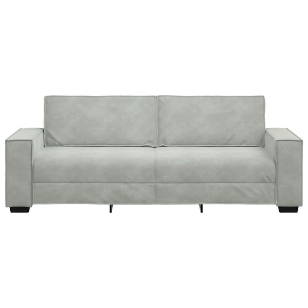 vidaXL 3-personers sofa 180 cm velour lysegr&aring;