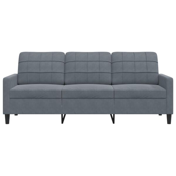 vidaXL 3-personers sofa 180 cm fløjl mørkegrå