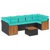 vidaXL 8-delt havesofas&aelig;t med hynder sort polyrattan