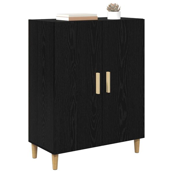 vidaXL Sideboard Sort eg 70 x 34 x 90 cm Konstrueret tr&aelig;