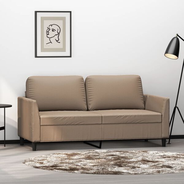 vidaXL 2-personers sofa 140 cm kunstl&aelig;der cappuccino