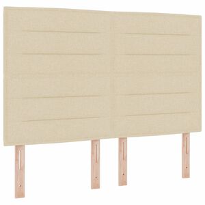 vidaXL Box spring seng med madras med LED Creme 140 x 190 cm Stof