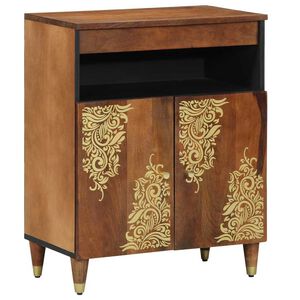 vidaXL Sideboard med hylde Brun 60 x 33 x 75 cm Massivt mangotr&aelig;