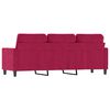 vidaXL 3-personers sofa 180 cm fløjl vinrød