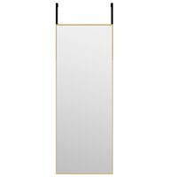 vidaXL dørspejl 30x80 cm glas og aluminium guldfarvet