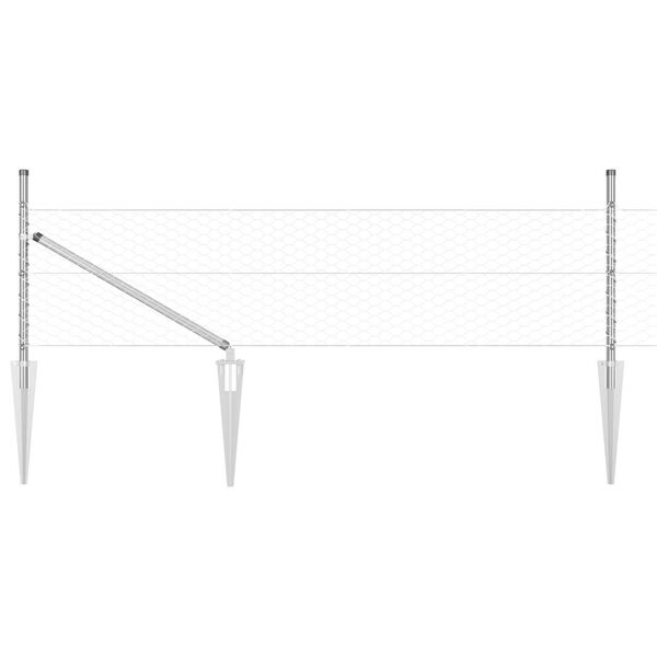 vidaXL Hegnsp&aelig;l S&oslash;lv 100 x 0,8 m (36 mm net) St&aring;l