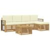 vidaXL Udend&oslash;rs sofagruppe 6 pcs Hvid og cremefarvet 59 x 59 x 37 cm