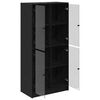 vidaXL Highboard Sort eg 68 x 37 x 142 cm Konstrueret tr&aelig;