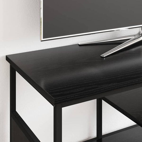 vidaXL TV-skab Sort eg 100 x 35 x 45 cm Ingeniørt træ og jern