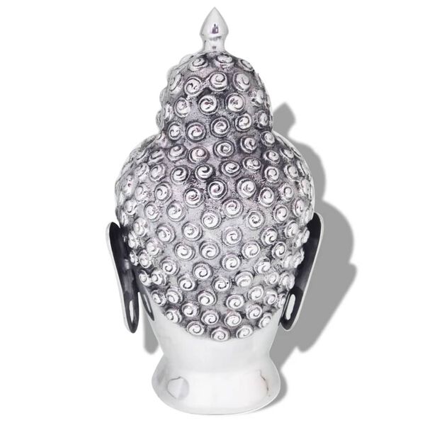 vidaXL buddhahoved-dekoration aluminium s&oslash;lvfarvet