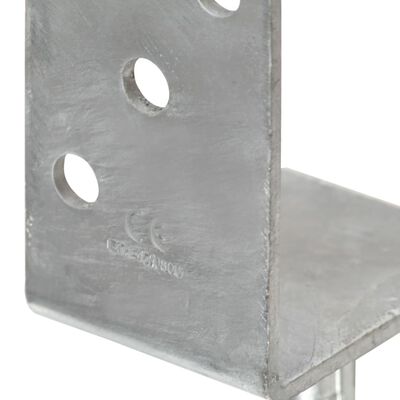 vidaXL hegnspløkker 6 stk. 8x6x30 cm galvaniseret stål sølvfarvet