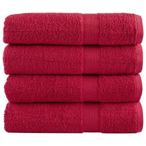 vidaXL Premium badeh&aring;ndkl&aelig;der SOLUND 4 stk. r&oslash;d 100x150 cm 600 gsm