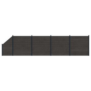 vidaXL Hegnspanel 5 pcs WPC og Aluminium Sort