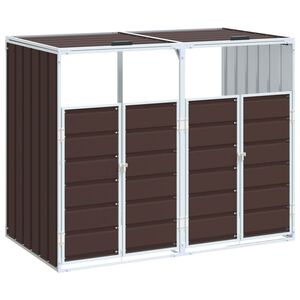 vidaXL skraldespandsskjuler 144x81x113 cm 1 rum st&aring;l brun