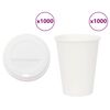 vidaXL kaffekopper af papir med l&aring;g 1000 stk. 12oz 300ml