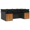 vidaXL sofas&aelig;t til haven 6 dele med hynder polyrattan sort