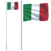 vidaXL Italien flag og flagstang 6,08 m aluminium