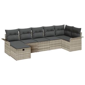 vidaXL Havesofa S&aelig;t 7 stk. Poly rattan