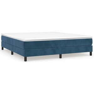 vidaXL Boxspring sengeramme M&oslash;rkebl&aring; 160x200 cm Fl&oslash;jl
