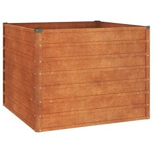 vidaXL h&oslash;jbed 100x100x77 cm cortenst&aring;l rustfarvet