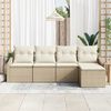 vidaXL Sofa S&aelig;t med pude 5 pcs Beige polyrattan