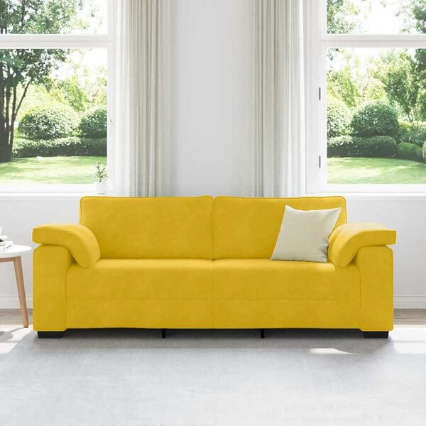 vidaXL 3-personers sofa 178 cm fl&oslash;jl gul