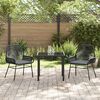 vidaXL Have Spisebordss&aelig;t med pude 3 pcs Sort polyrattan