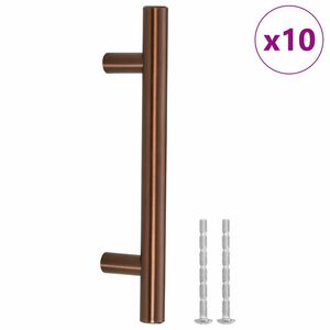 vidaXL skabsh&aring;ndtag 10 stk. 96 mm rustfrit st&aring;l bronzefarvet
