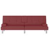 vidaXL sovesofa med kopholdere kunstlæder vinrød