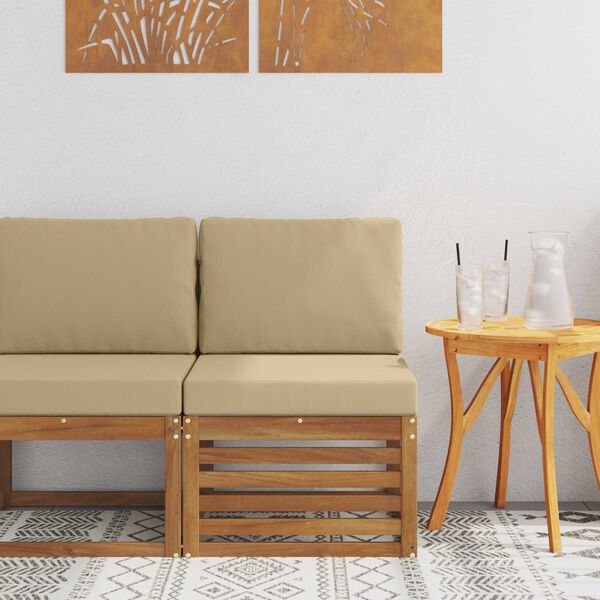 vidaXL Udend&oslash;rs Mellem Sofa Massivt Akacietr&aelig; Naturfarvet