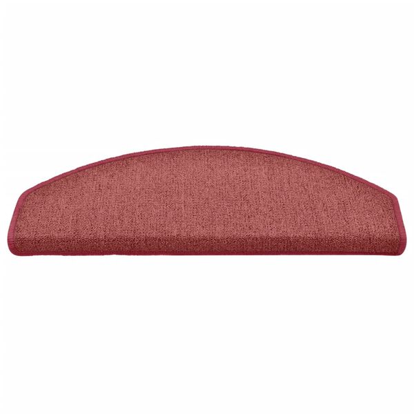 vidaXL trappemåtter 15 stk. 65 x 24 x 4 cm bordeaux halvrund store