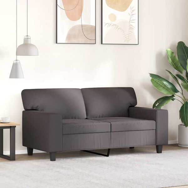 vidaXL 2-personers sofa 120 cm kunstl&aelig;der gr&aring;