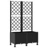 vidaXL Haveplantekasse med espalier og hjul Sort 80 x 40 x 146 cm PP