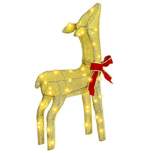 vidaXL Rensdyr Familie 3 pcs Varm hvid 68 x 26 x 127 cm Stof