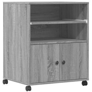 vidaXL printerstativ med hjul 60x48x74 cm gr&aring; sonoma-eg