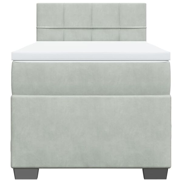 vidaXL kontinentalseng med madras 100x200 cmfløjl lysegrå
