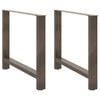 vidaXL spisebordsben naturst&aring;l 2 stk. 90x(72-73) cm st&aring;l