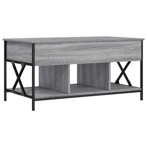 vidaXL sofabord 100x55x50 cm konstrueret tr&aelig; og metal gr&aring; sonoma-eg