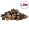 vidaXL polerede sm&aring;sten 25 kg 2-5 cm flerfarvet