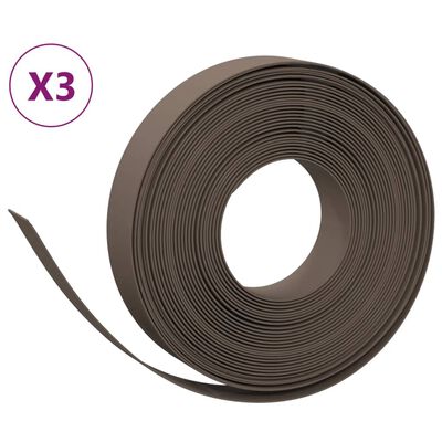 vidaXL græskanter 3 stk. 10 m 10 cm polyethylen brun