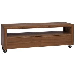 vidaXL TV-skab 110 x 30 x 40 cm Naturfarvet Massiv Teaktr&aelig;