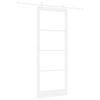 vidaXL Skyded&oslash;r 93 x 232 cm Massivt fyrretr&aelig; og glas Hvid