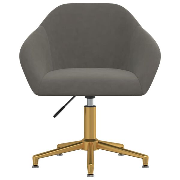 vidaXL drejelig spisebordsstol fl&oslash;jl m&oslash;rkegr&aring;