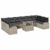 vidaXL Havesofa S&aelig;t 11 stk. Lysegr&aring; 100 x 55 x 73 cm polyrattan
