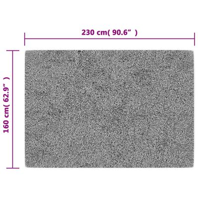vidaXL gulvtæppe 160x230 cm skridsikkert og vaskbart sort og hvid