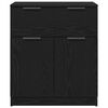 vidaXL Sideboard med skuffe Sort eg 60 x 30 x 70 cm Konstrueret træ